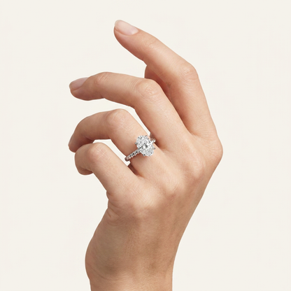3Ct Oval Cut Lab Grown Diamond Solitaire Ring