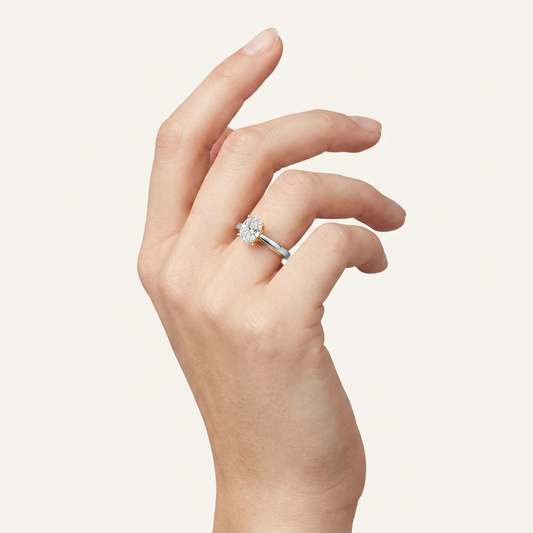 1CT Elongated Cushion Cut Lab Grown Diamond Two Tone Twisted Basket Cathedral Shank Solitaire Ring