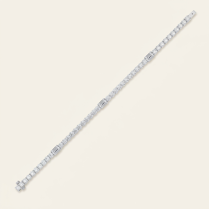 10CT Emerald Cut Lab Grown Diamond East West Station Tennis Bracelet