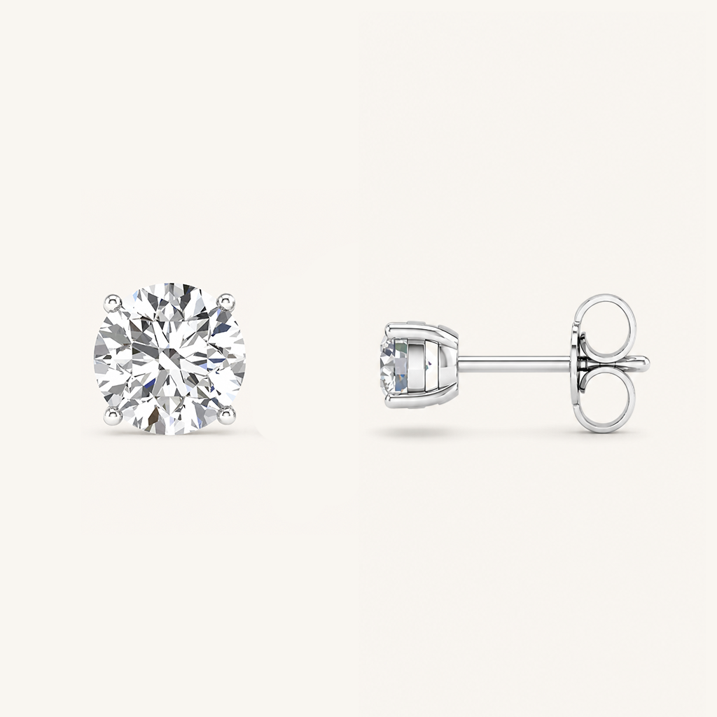 0.50 CT Round Lab Grown Diamond Earrings