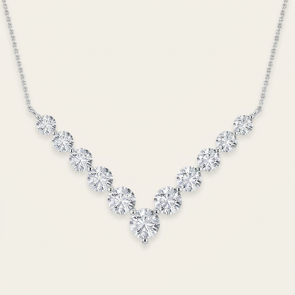 5CT Round Cut Lab Grown Diamond Necklace