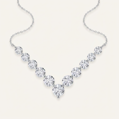 5CT Round Cut Lab Grown Diamond Necklace