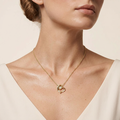 0.50 Ct Round Cut Lab Grown Diamond Heart Shaped Pendant