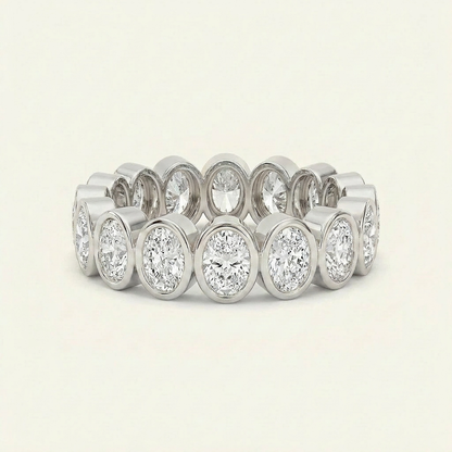 2.5CT Oval Cut Lab Grown Diamond Eternity Ring