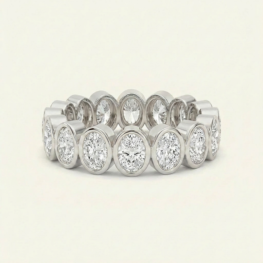 2.5CT Oval Cut Lab Grown Diamond Eternity Ring