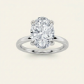 4CT Oval Cut Lab Grown Diamond Solitaire Ring