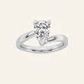 2CT Pear Cut Lab Grown Diamond Solitaire Ring