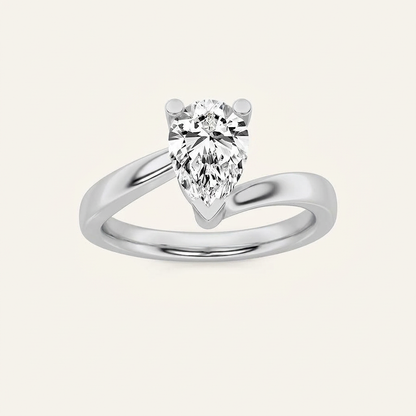 2CT Pear Cut Lab Grown Diamond Solitaire Ring