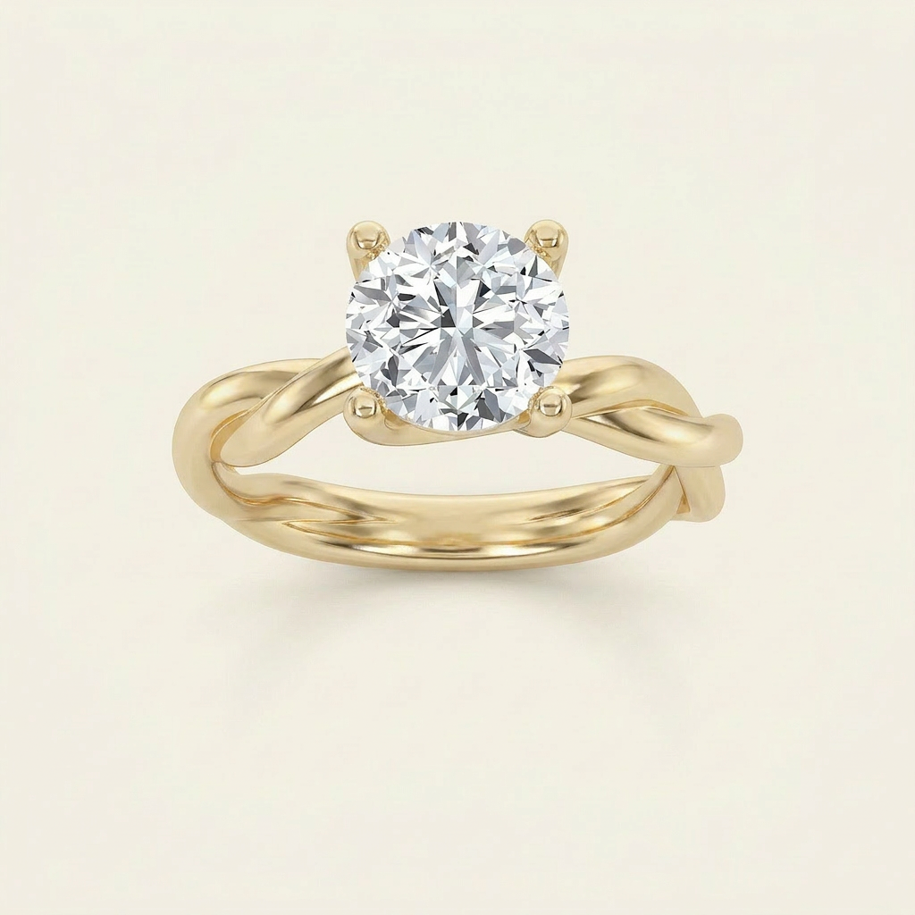 1.5CT Round Cut Lab Grown Diamond Solitaire Ring