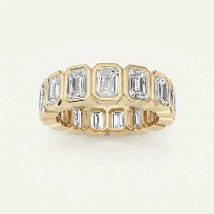 3.7CT Emerald Cut Lab Grown Diamond Eternity Ring