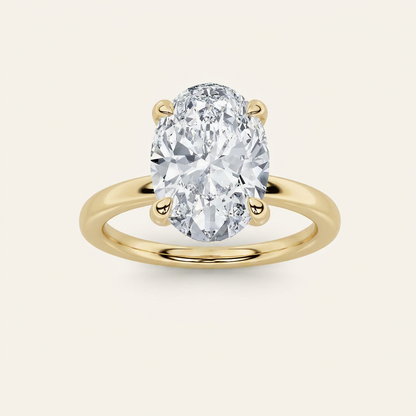 4CT Oval Cut Lab Grown Diamond Solitaire Ring