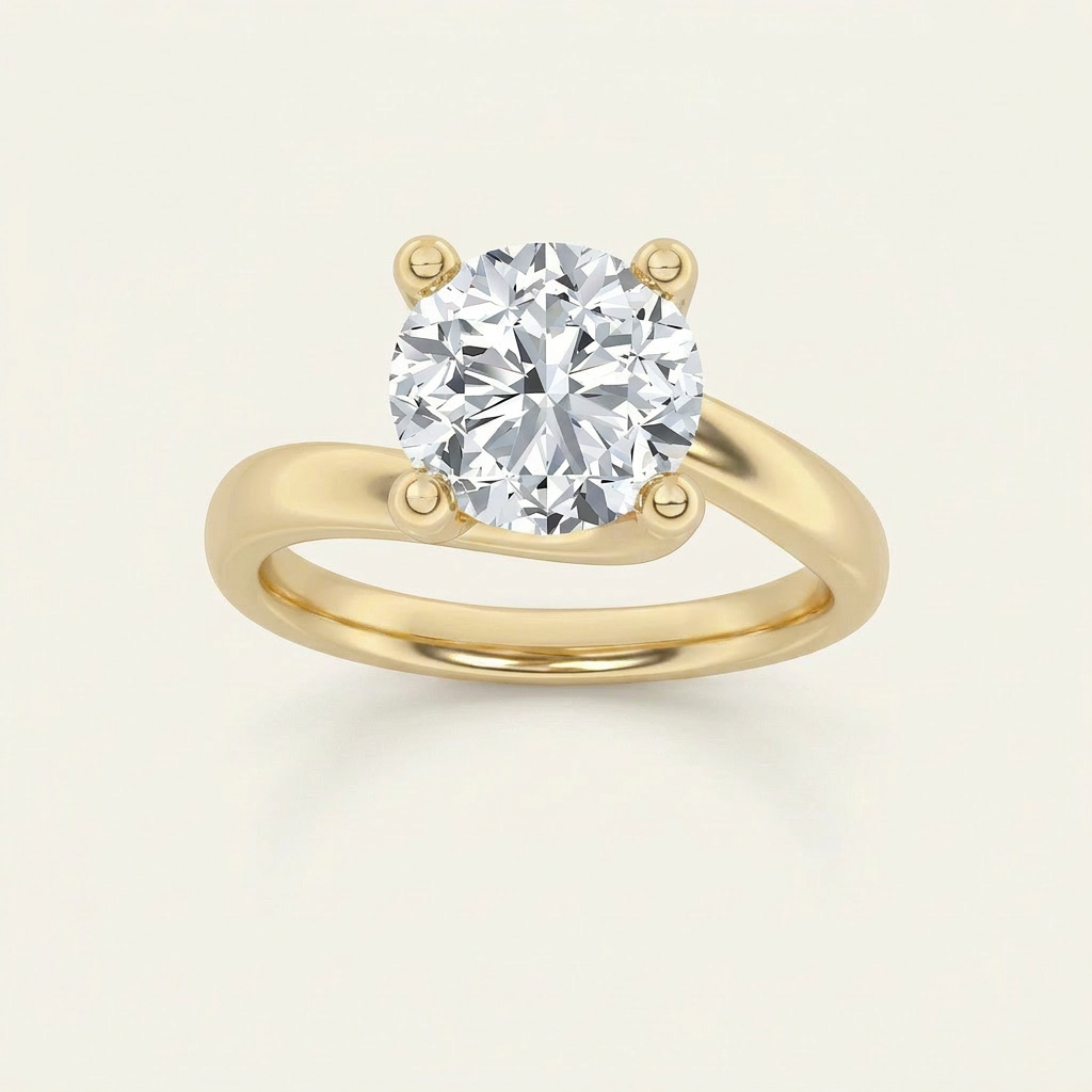 3CT Round Cut Lab Grown Diamond Solitaire Ring