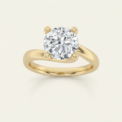 3CT Round Cut Lab Grown Diamond Solitaire Ring