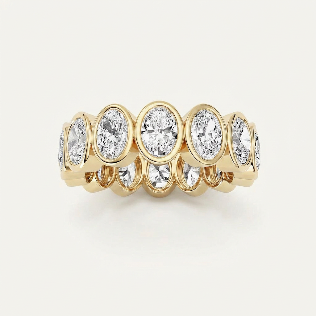 3.5CT Oval Cut Lab Grown Diamond Eternity Ring