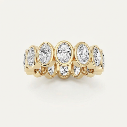 3.5CT Oval Cut Lab Grown Diamond Eternity Ring