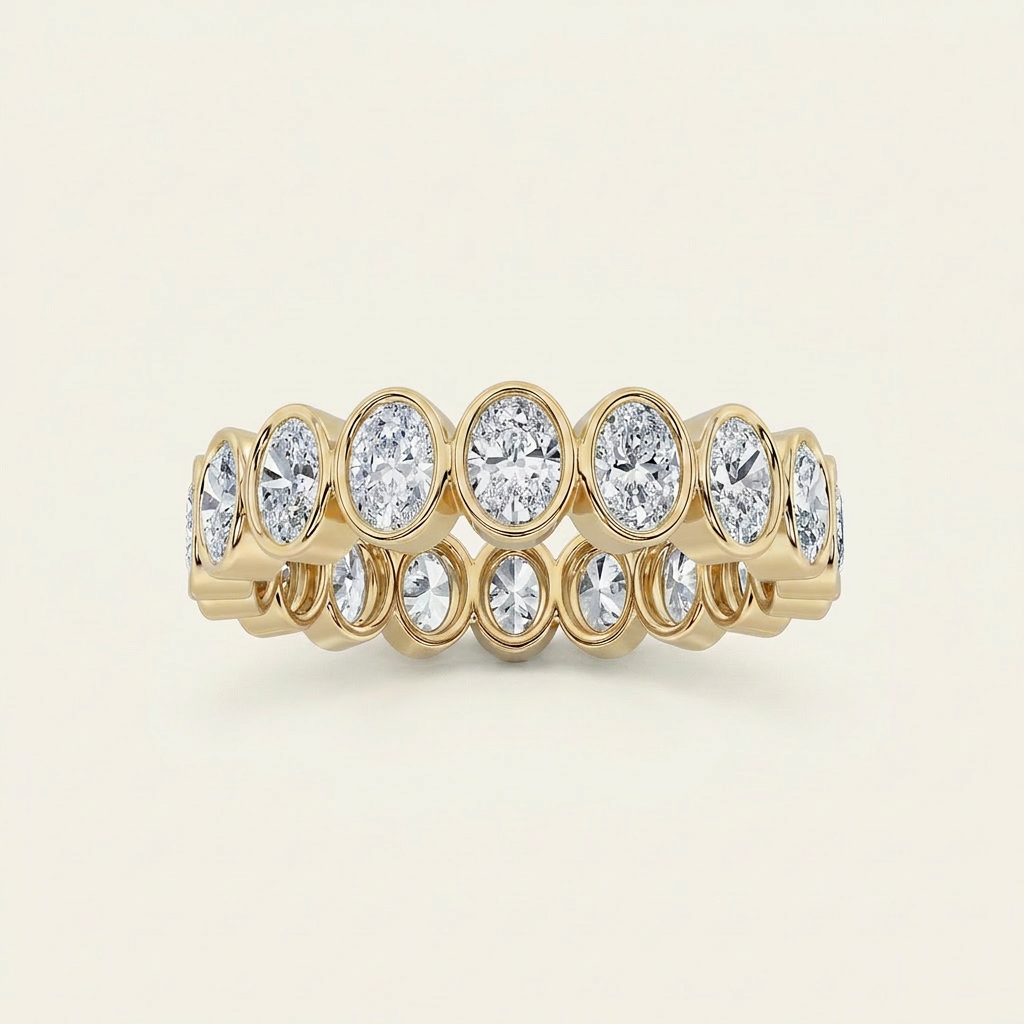 3.75CT Oval Cut Lab Grown Diamond Eternity Ring