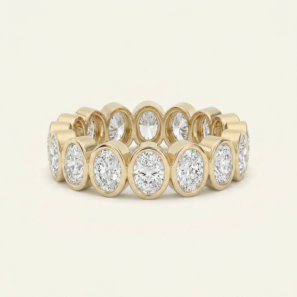 2.5CT Oval Cut Lab Grown Diamond Eternity Ring
