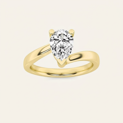 2CT Pear Cut Lab Grown Diamond Solitaire Ring