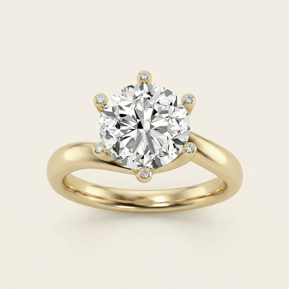 1CT Round Cut Lab Grown Diamond Solitaire Ring