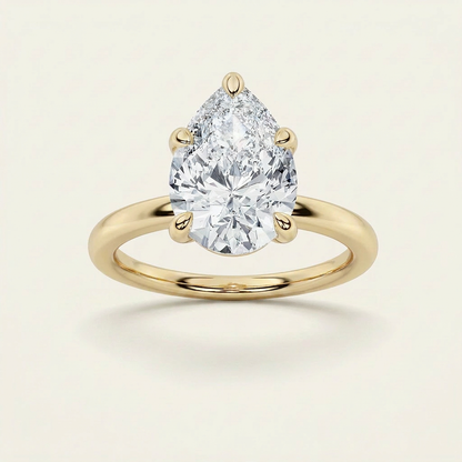 5CT Pear Cut Lab Grown Diamond Solitaire Ring
