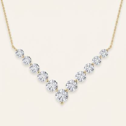 5CT Round Cut Lab Grown Diamond Necklace