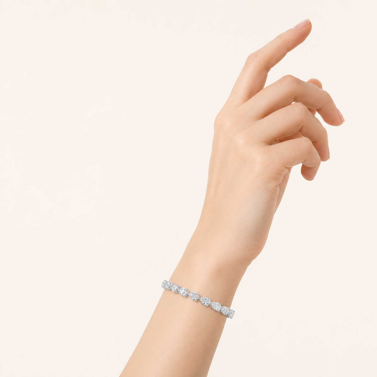 8CT Pear Cut Lab Grown Diamond Tennis Bracelet