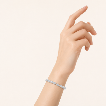 8CT Pear Cut Lab Grown Diamond Tennis Bracelet