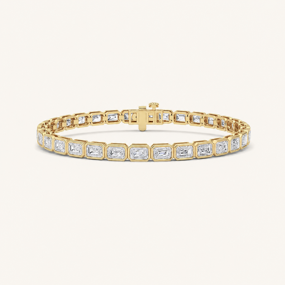 10CT Emerald Cut Lab Grown Diamond Tennis Bracelet