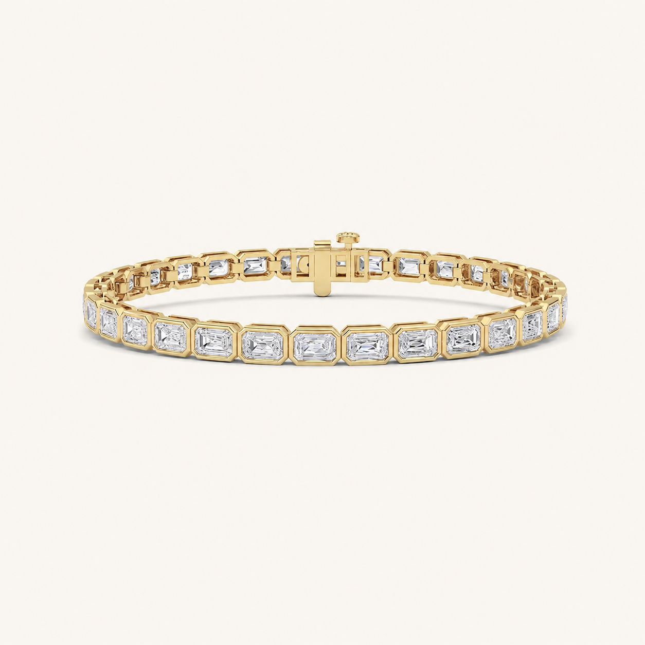 10CT Emerald Cut Lab Grown Diamond Tennis Bracelet
