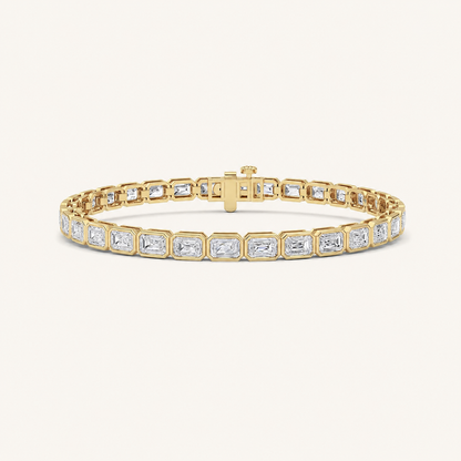 10CT Emerald Cut Lab Grown Diamond Tennis Bracelet