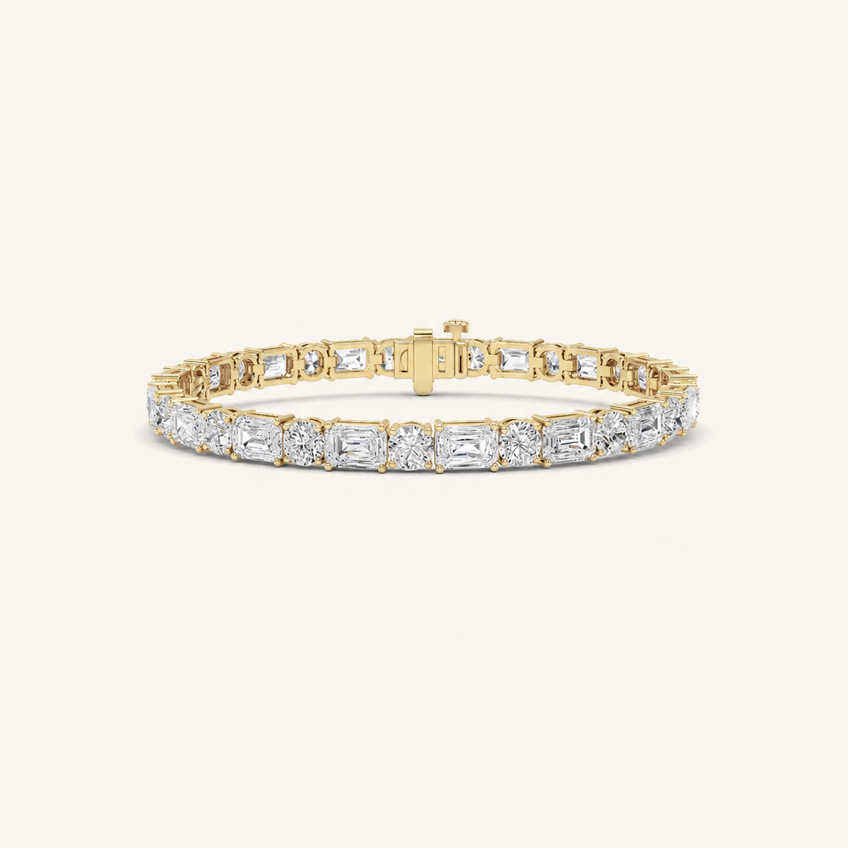 15CT Emerald And Round Cut Lab Grown Diamond Bracelet