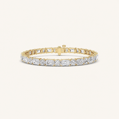 15CT Emerald And Round Cut Lab Grown Diamond Bracelet