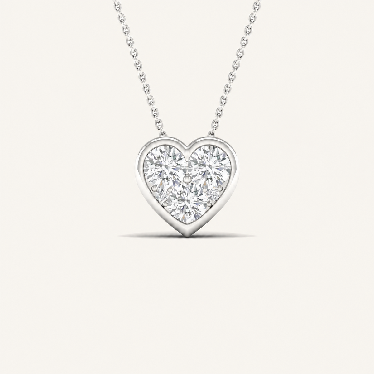0.50CT Round Cut Lab Grown Diamond Heart Pendant Necklace