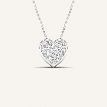 0.50CT Round Cut Lab Grown Diamond Heart Pendant Necklace