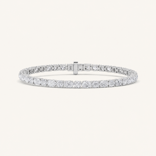 6.75CT Oval and Round Cut Lab Grown Diamond Bracelet