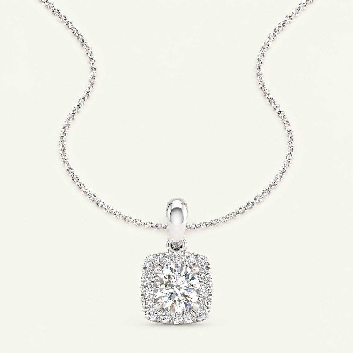 1.13CT Round Cut Lab Grown Diamond Pendant