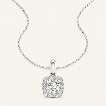 1.13CT Round Cut Lab Grown Diamond Pendant