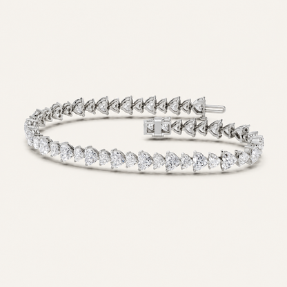 11.52CT Pear Cut Lab Grown Diamond Tennis Bracelet