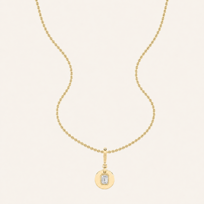 1 Ct Emerald Lab Grown Diamond Dog Tag Pendant Necklace