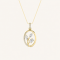 1CT Oval Cut Lab Grown Diamond Pendant Necklace