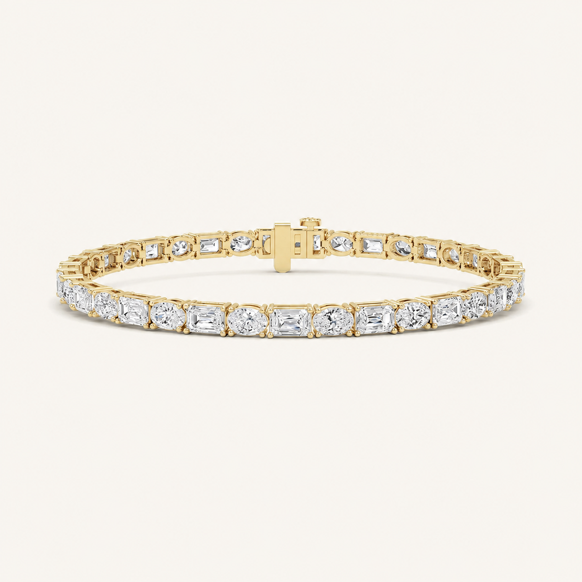 10CT Emerald And Round Cut Lab Grown Diamond Bracelet