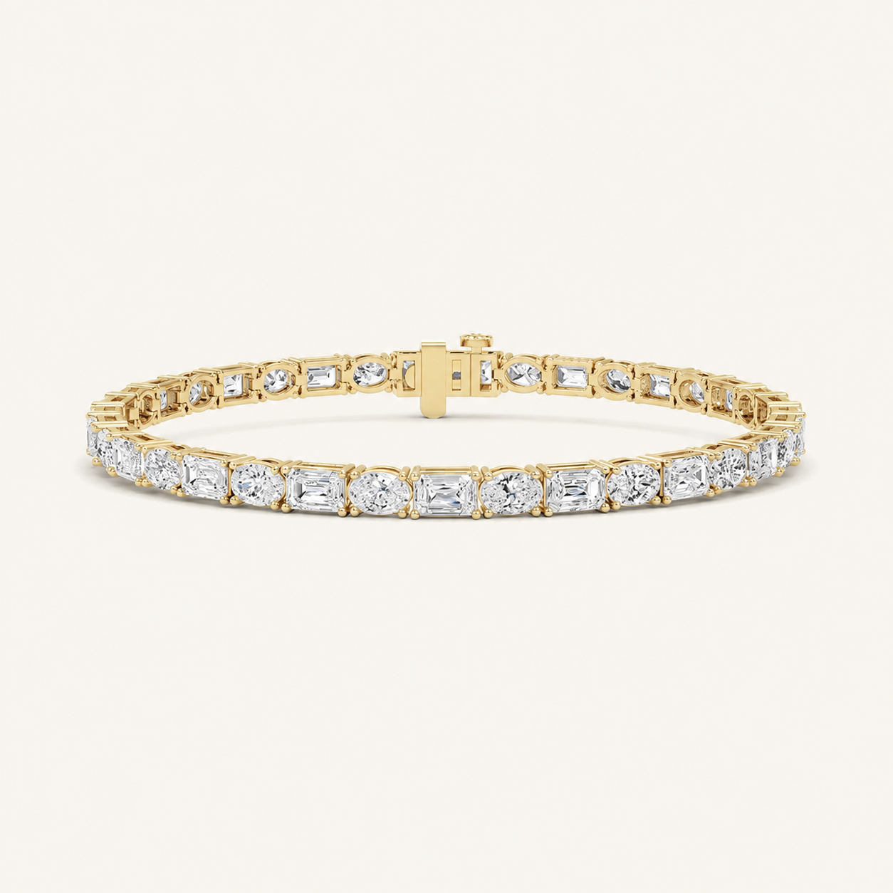 10CT Emerald And Round Cut Lab Grown Diamond Bracelet