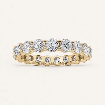 3.15 Ct Round Cut Lab Grown Diamond Split Prong Eternity Ring