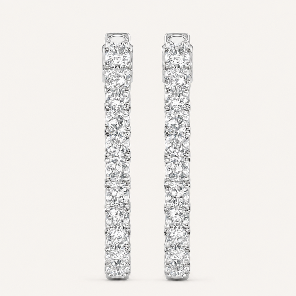 4.00CT Round Cut Lab Grown Diamond Hoop Earring