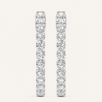 4.00CT Round Cut Lab Grown Diamond Hoop Earring