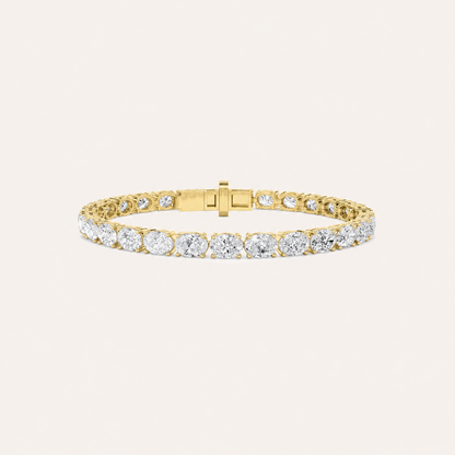 7.5CT Oval Cut Lab Grown Diamond East & West Tennis Bracelet
