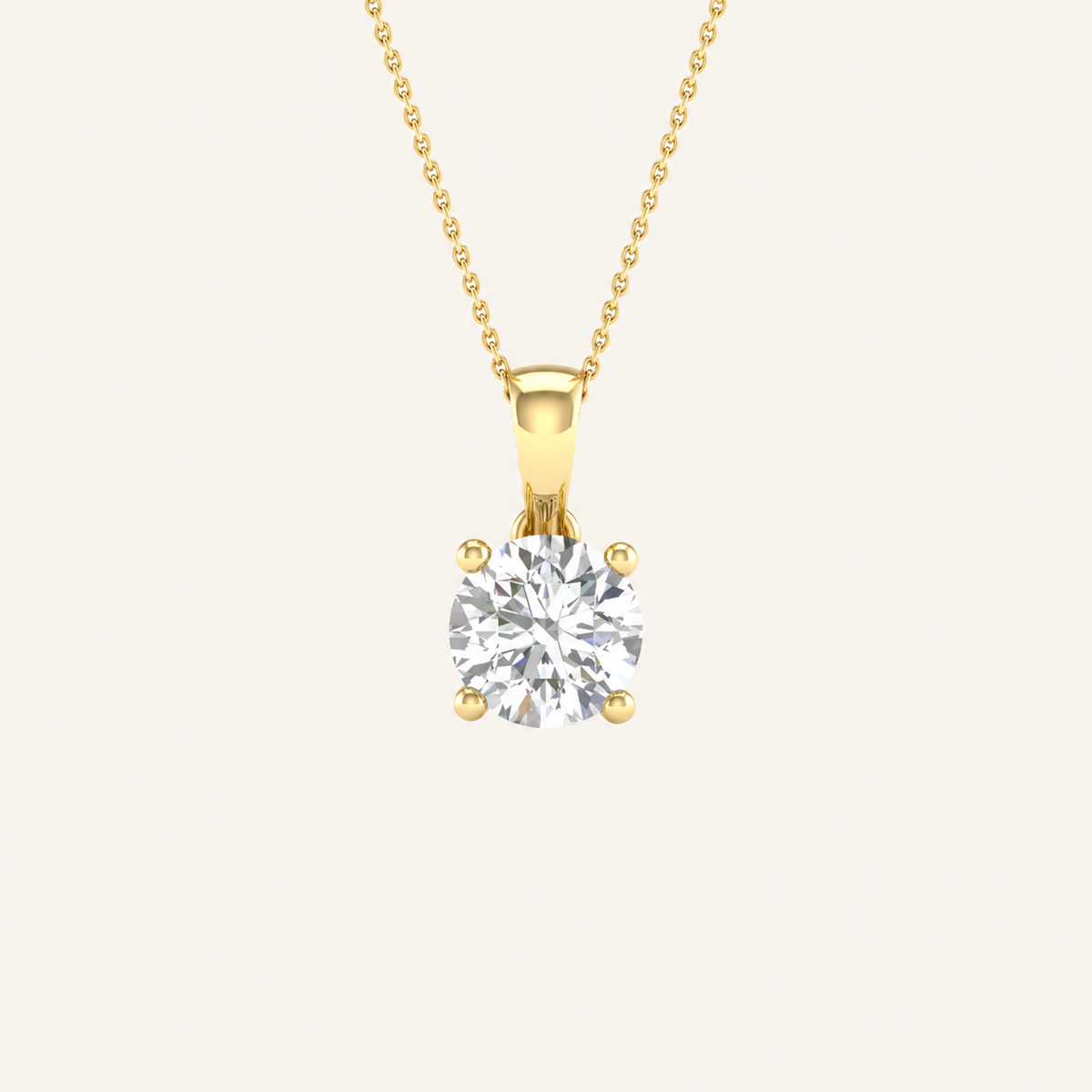 0.50CT Round Cut Lab Grown Diamond Pendant