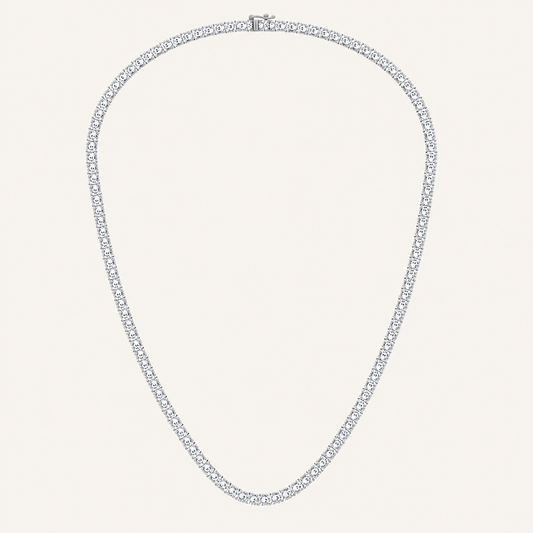 15.00CT Round Cut Lab Grown Diamond Tennis Necklace