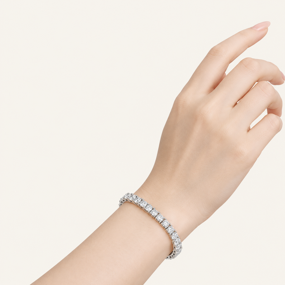 7.00CT Round Cut Lab Grown Diamond Tennis Bracelet