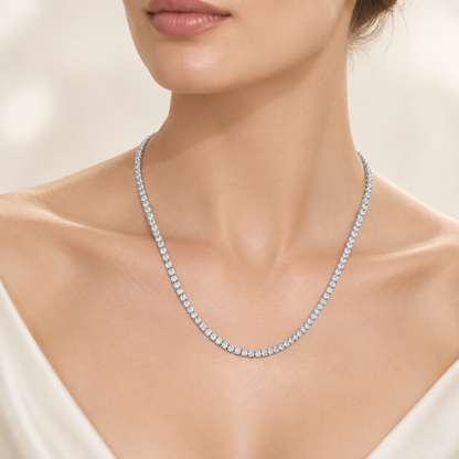 10.00CT Round Cut Lab Grown Diamond Necklace